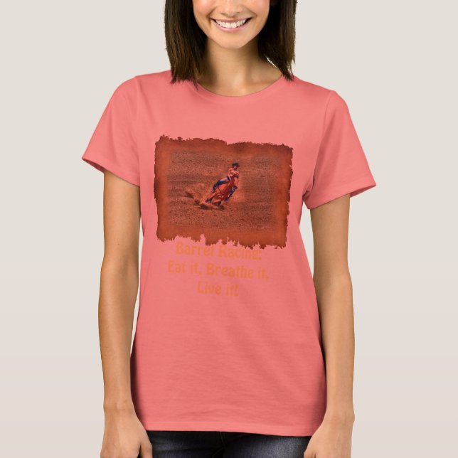 Camiseta Barrel Racing - Coma, Respire, Viva! (Frente)