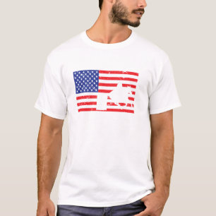Camiseta Barrel Racing EUA Flag Vintag