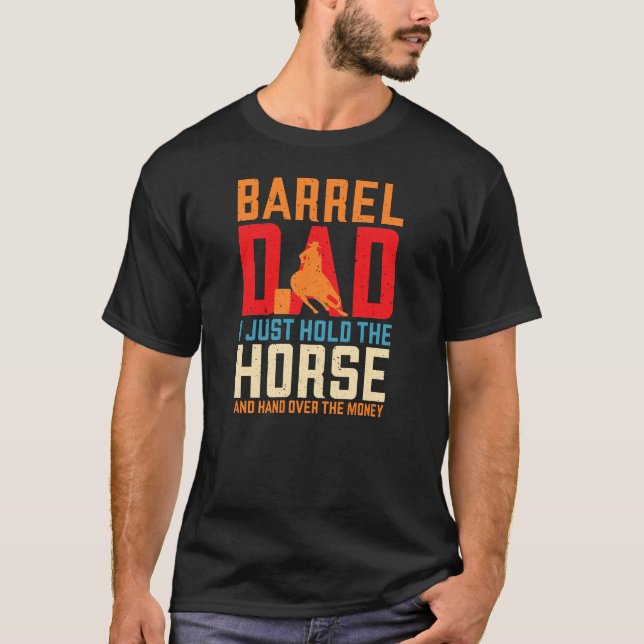 Camiseta Barrel Racing Horse Barrel Pai Engraçado Rodeio O  (Frente)