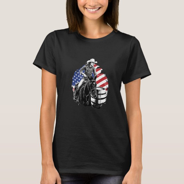 Camiseta Barrel Riding Western Cowgirl (Frente)