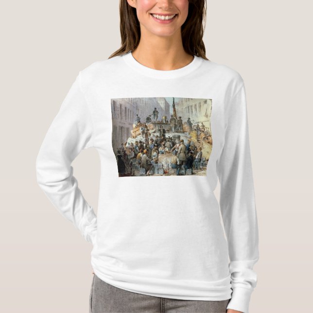 Camiseta Barricadas em Marzstrasse, Viena, 1848 (Frente)