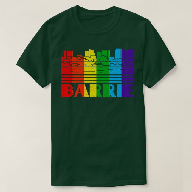 Camiseta Barrie Pride Barrie LGBT Gift LGBT Apoiante Tee (Frente do Design)