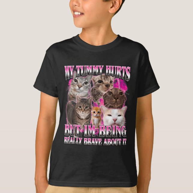 Camiseta Barriga dói divertido brainrot estúpido meme de ga (Frente)