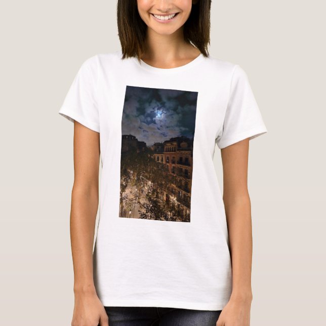 Camiseta Barrio Gotic, cena da rua El Nascer Barcelona (Frente)