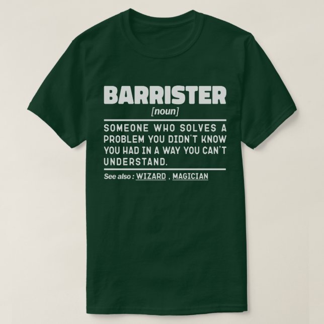 Camiseta Barrister Noun Definition Specialist Student (Frente do Design)