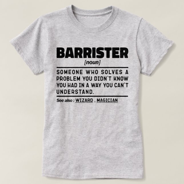 Camiseta Barrister Noun Definition Specialist Student (Frente do Design)