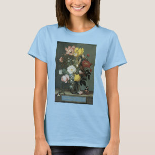 Camiseta Barroco Antigo, Buquê de Flores em Vaso de Vidro