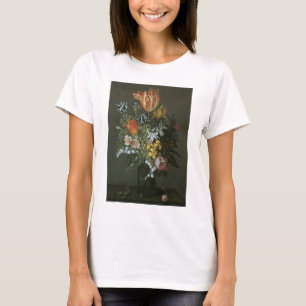 Camiseta Barroco Antigo, Flores de Vida Estática Floral em
