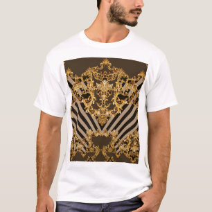 Camiseta Barroco ouro: padrão geométrico design