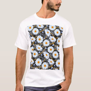 Camiseta Barroco ouro: Textura em cadeia floral