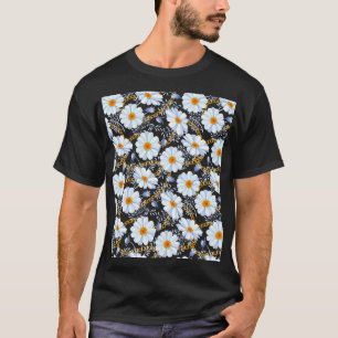 Camiseta Barroco ouro: Textura em cadeia floral