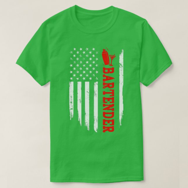 CAMISETA BARTENDER AMERICA FLAG (Frente do Design)