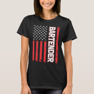 Camiseta Bartender American Flag Bartending