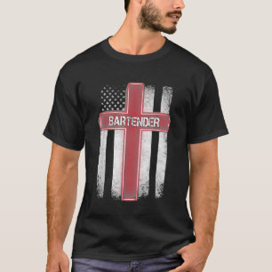 Camiseta Bartender American Flag Natal Xmas Gift Para Ba