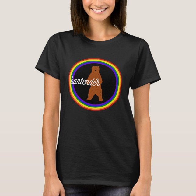 Camiseta Bartender  Bartender Pride Bear (Frente)