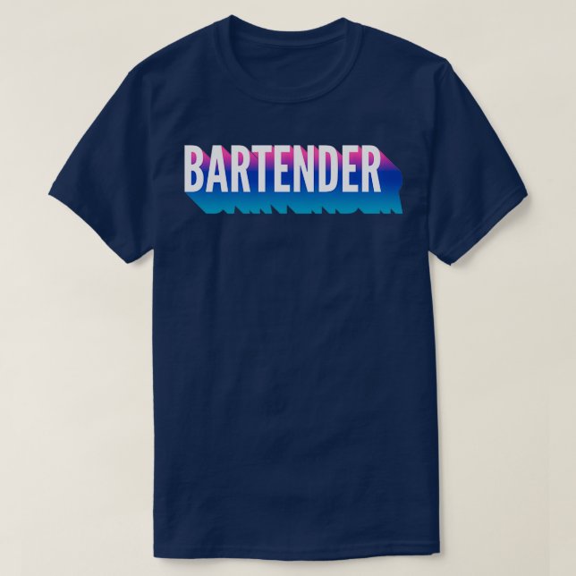Camiseta Bartender com Sombra de Gradação Longa (Frente do Design)