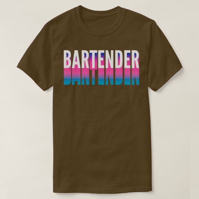 Camiseta Bartender com Sombra de Gradação Longa 1 (Frente do Design)