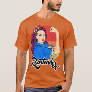Camiseta Bartender Female Gift Vintage Barman Barkeeper Str