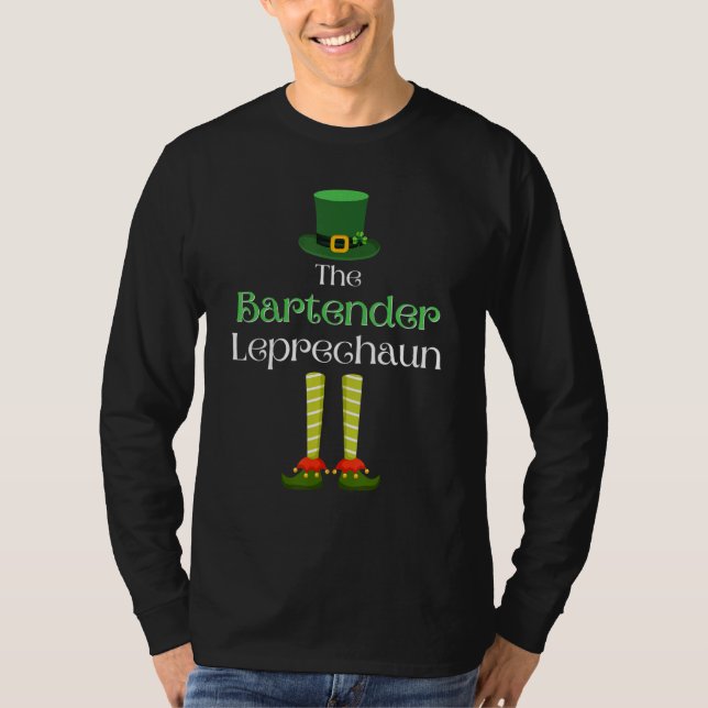Camiseta Bartender Leprechaun Matching Family Group St. Pat (Frente)