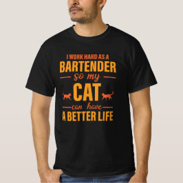 Camiseta Bartender Love For Cat