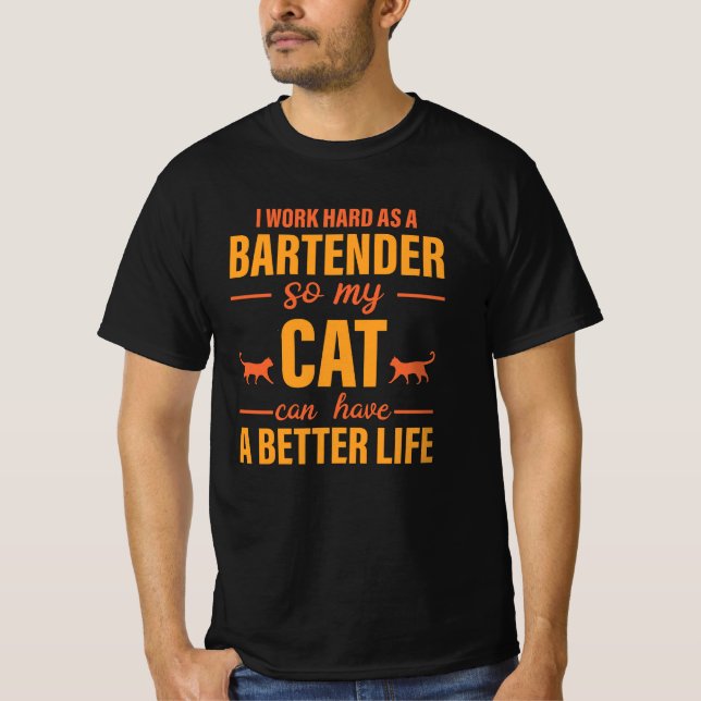 Camiseta Bartender Love For Cat (Frente)