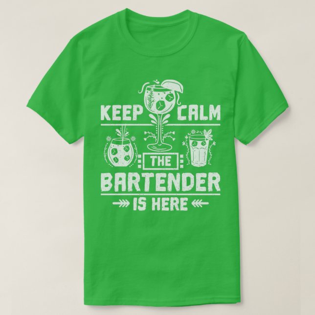 Camiseta Bartender Manter Calmo (Frente do Design)