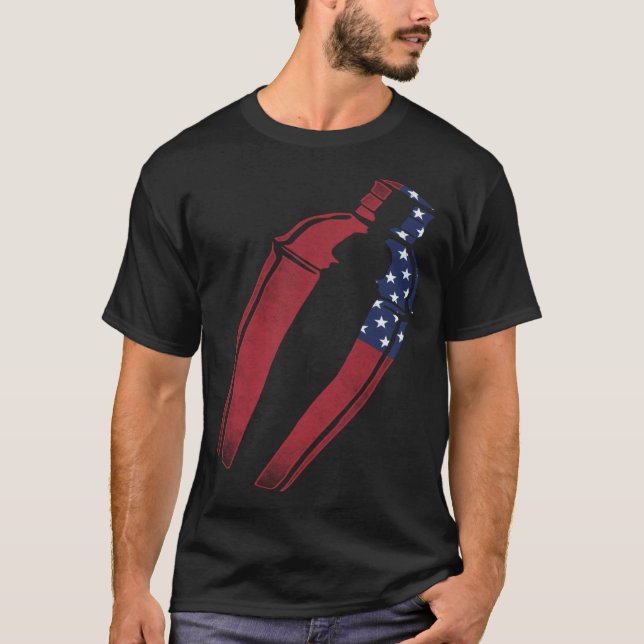 Camiseta Bartender Mixologist American Flag Vintage (Frente)
