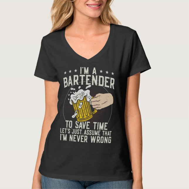 Camiseta Bartender Mixologist I m A Bartender To Save Time  (Frente)