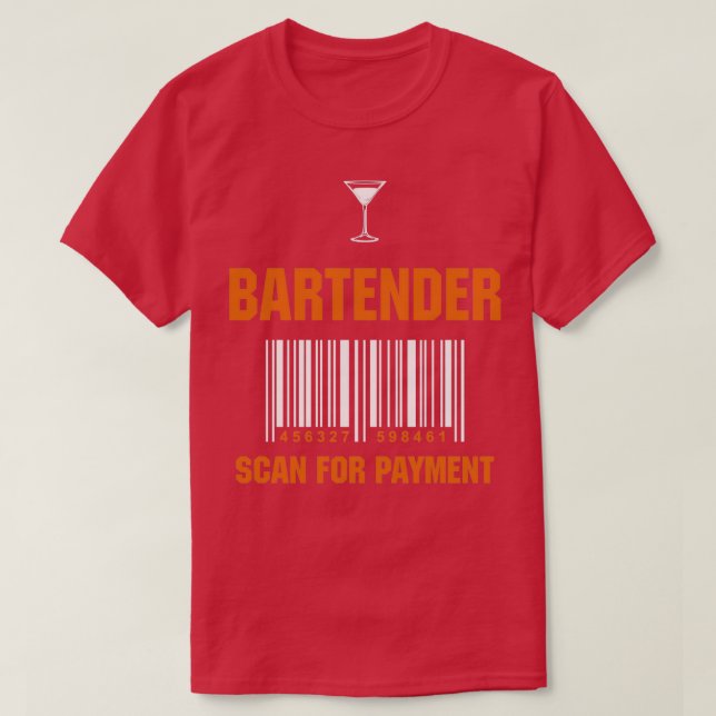 Camiseta Bartender Profession Scan for Payment Funny Gift (Frente do Design)
