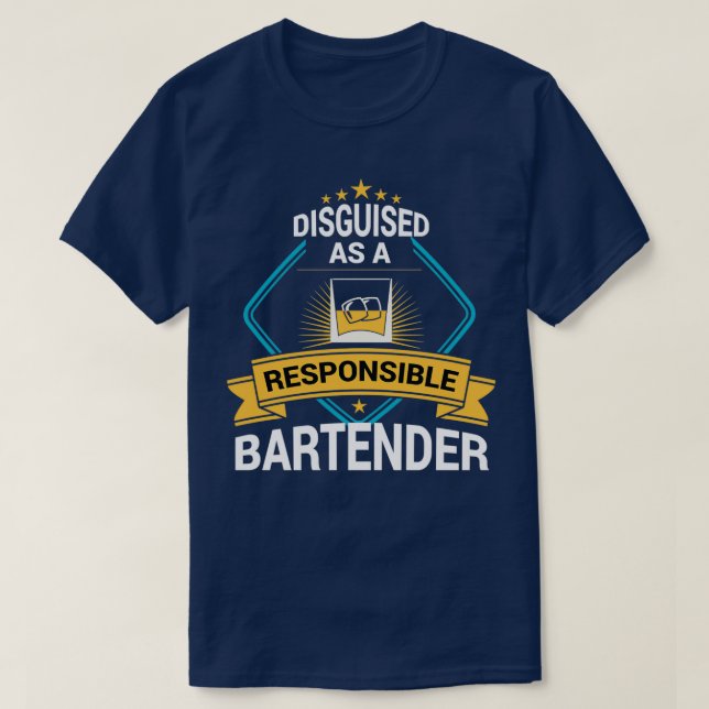 Camiseta Bartender Responsável Indústria do Álcool Engraçad (Frente do Design)
