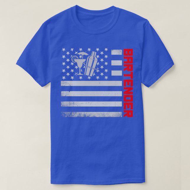 Camiseta Bartender US Flag Mask (Frente do Design)