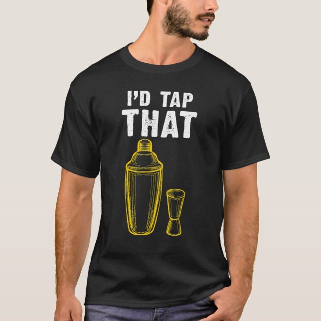 Camiseta Bartending Beer Keg Eu tocaria no Mixologista Bart (Frente)