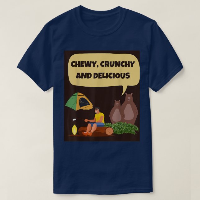 Camiseta BARULHO, CRUNCHY E URSOS E DELICIOSOS ursos famoso (Frente do Design)