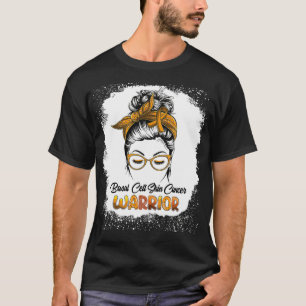 Camiseta Basal Cell Skin Cancer Warrior Bleached Messy Bun 