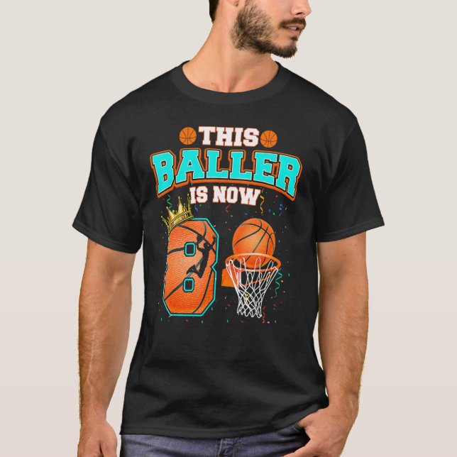 Camiseta Basball Boys 8º Aniversário Este Chamador É Agora  (Frente)