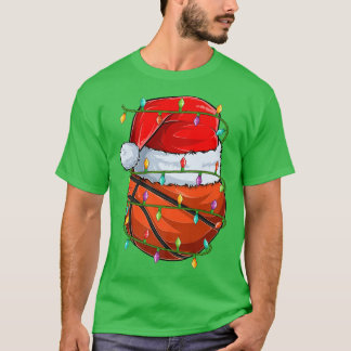 Camiseta Basball Sports Lover Xmas Luzes de Basquete