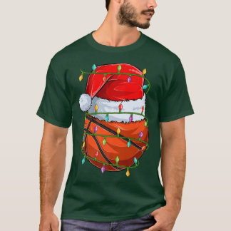 Camiseta Basball Sports Lover Xmas Luzes de Basquete