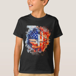 Camiseta Basball Watercolor USA América Basquete Hoop