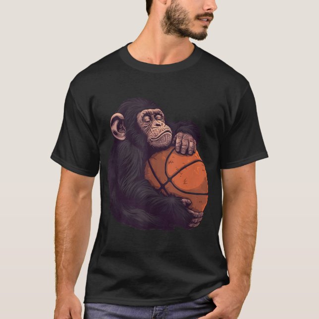 Camiseta Basbol Animal Art Draking Monkey Basball Pl (Frente)