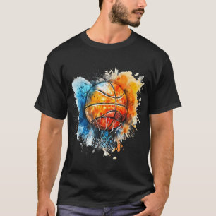 Camiseta Basbol - Cores Aquáticas - Basquete de Desenho Col