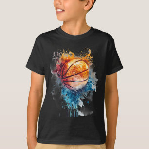 Camiseta Basbol - Cores Aquáticas - Basquete de Desenho Col