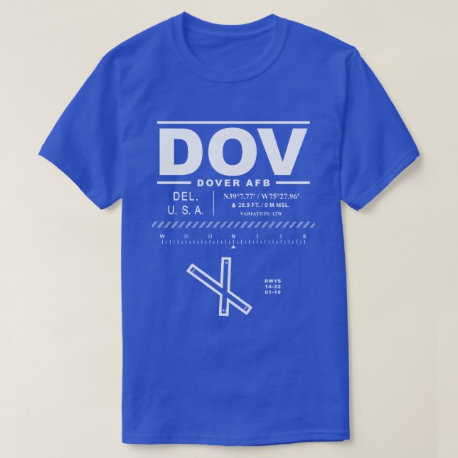 Camiseta Base Aérea da Força Aérea de Dover DOV (Frente do Design)
