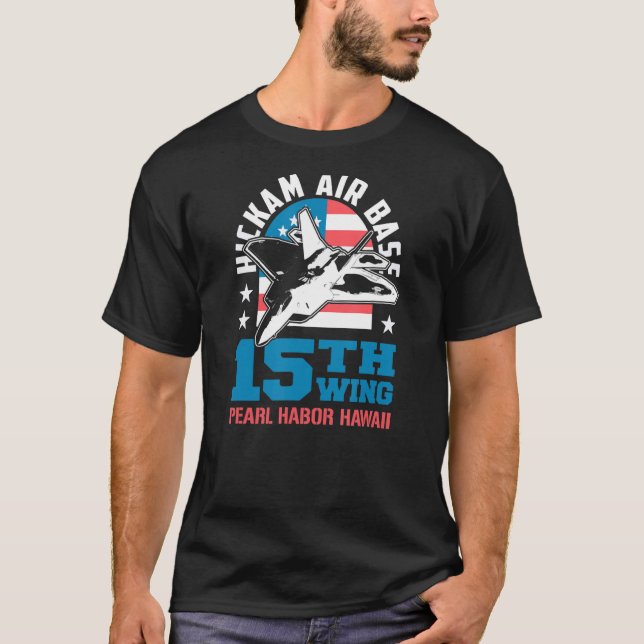Camiseta Base Aérea Hickam Pearl Harbor Havaii 15 Wing Souv (Frente)