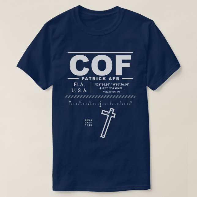 Camiseta Base aérea Patrick AFB COF T-Shirt (Frente do Design)