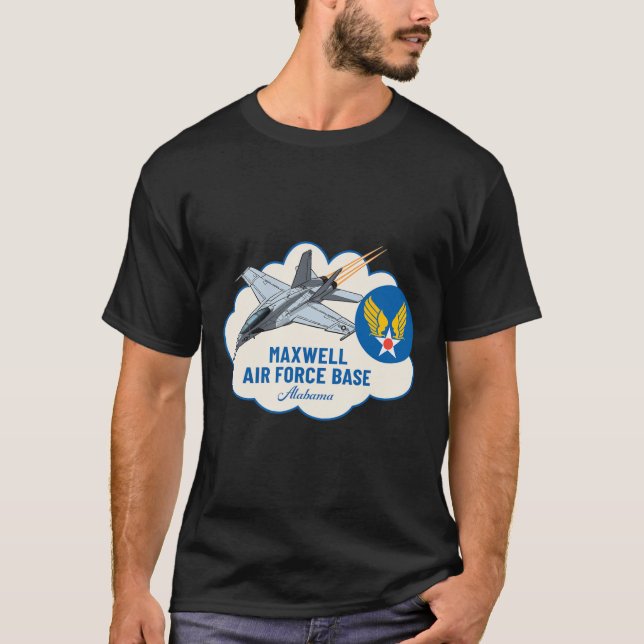 Camiseta Base Da Força Aérea Maxwell AFB No Alabama Al Vete (Frente)