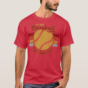 Camiseta Base de Baseball Est 1883 da Retro San Francisco