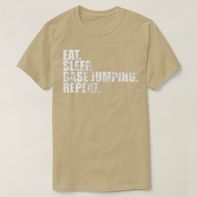 Camiseta Base Jumping Comer Inicialização Base Jumping Repe (Frente do Design)