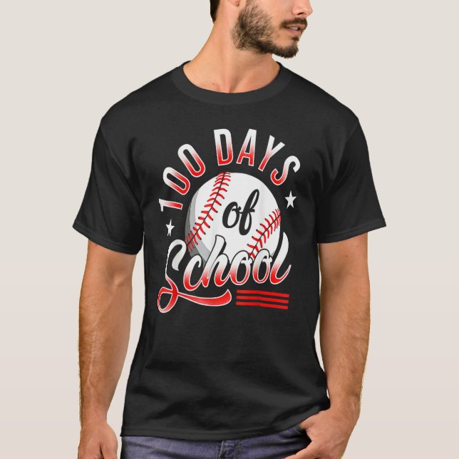 Camiseta Baseball 100 Days of School Happy 100th Day Teache (Frente)