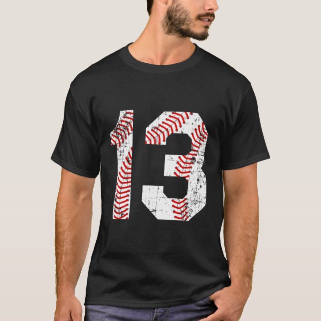 Camiseta Baseball 13 Jersey Number (Frente)