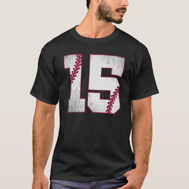 Camiseta Baseball 15 Birthday Baseball Jersey 15 Anos O (Frente)